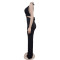 Fashion women's solid color V-neck fashion pants jumpsuit