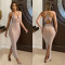 Fashionable women's V-neck hot diamond sleeveless long dress dress