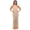Fashionable women's solid color mesh hot diamond dress long
