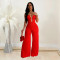 Fashion women's solid color fashion pants jumpsuit