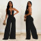 Fashion women's solid color fashion pants jumpsuit