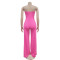 Fashion women's solid color fashion pants jumpsuit