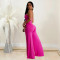 Fashion women's solid color fashion pants jumpsuit