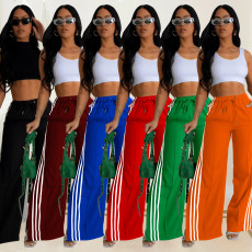 Fashionable women's single pants, solid color sports pants, multiple colors