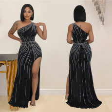 fashion women's fashion sexy hot diamond dress long