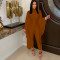 Fashionable women's solid color round neck jumpsuit with multi color length