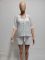 Hollow cardigan three piece set with tie up waist for women's casual set