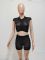 Sexy Knitted Perspective Nightclub Set with Hip Wrap Pants Set