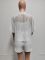 Hollow cardigan three piece set with tie up waist for women's casual set