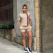 Fashion casual and comfortable set with short sleeved shorts and pockets, two-piece set