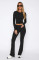 Fashionable long sleeved round neck pullover for comfortable slim fit and low waisted flared pants