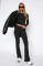 Fashionable long sleeved round neck pullover for comfortable slim fit and low waisted flared pants
