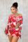 Leisure printed long sleeved personalized split skirt set