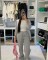 Leisure solid color multi pleated long loose pants