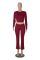 Fashionable long sleeved round neck pullover for comfortable slim fit and low waisted flared pants