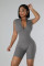 Sleeveless solid color casual sports jumpsuit sexy tight fitting jumpsuit shorts