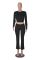 Fashionable long sleeved round neck pullover for comfortable slim fit and low waisted flared pants