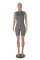 Sleeveless solid color casual sports jumpsuit sexy tight fitting jumpsuit shorts