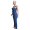 Fashionable, casual, sexy shoulder straps, denim jumpsuit, wide leg pants with slits