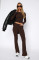 Fashionable long sleeved round neck pullover for comfortable slim fit and low waisted flared pants