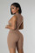 Sleeveless solid color casual sports jumpsuit sexy tight fitting jumpsuit shorts