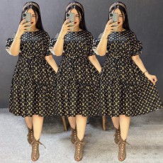 Fashionable and Elegant, High Quality Spliced Flying Sleeves Lace up Dress