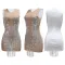 Pearl perspective tassel dress for women, sexy, buttocks wrapped, slim fit, sleeveless short skirt for women