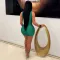 Pearl perspective tassel dress for women, sexy, buttocks wrapped, slim fit, sleeveless short skirt for women