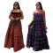 On the side of the fashionable dress with a loose hanging strap print and a large swing skirt