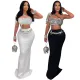 New fashionable suspender short hot diamond top paired with slim fitting hip wrap skirt