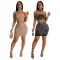 Hot diamond two-piece set of fashionable short top paired with buttocks and short skirt for women