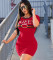 Classic red and green striped letter dress