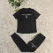 New embroidery fashion casual short sleeved top and pants set