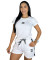 New Commuter Fashion Women's Embossed Short sleeved Shorts Set
