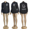 New long sleeved solid color minimalist embroidered letter shirt (including pockets)