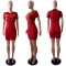 Classic red and green striped letter dress