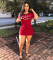 Classic red and green striped letter dress