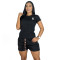 Commuter women's embroidered short sleeved shorts with embossed set in 3 colors