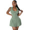 Leisure and fashionable hanging neck and backless pleated jumpsuit pants