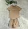 Fashion Bubble Bead+Embossed Elegant Women's Short sleeved Shorts Set