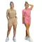 Fashion Bubble Bead+Embossed Elegant Women's Short sleeved Shorts Set