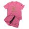 Fashionable and elegant women's embossed short sleeved shorts set