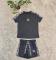 New Commuter Fashion Women's Embossed Short sleeved Shorts Set