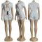 Fashionable and elegant women's embossed short sleeved shorts set