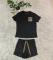 Fashionable commuting and leisure women's embossed short sleeved shorts set
