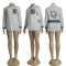 New long sleeved solid color minimalist embroidered letter shirt (including pockets)