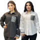 New long sleeved solid color minimalist embroidered letter shirt (including pockets)