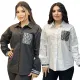 New long sleeved solid color minimalist embroidered letter shirt (including pockets)