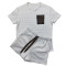 Fashionable commuting and leisure women's embossed short sleeved shorts set