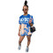 Popular fashion, personalized positioning, printed short sleeved set